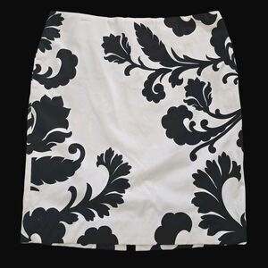 White House Black Market Pencil Skirt Size‎ 10 Black White Office Hem Altered